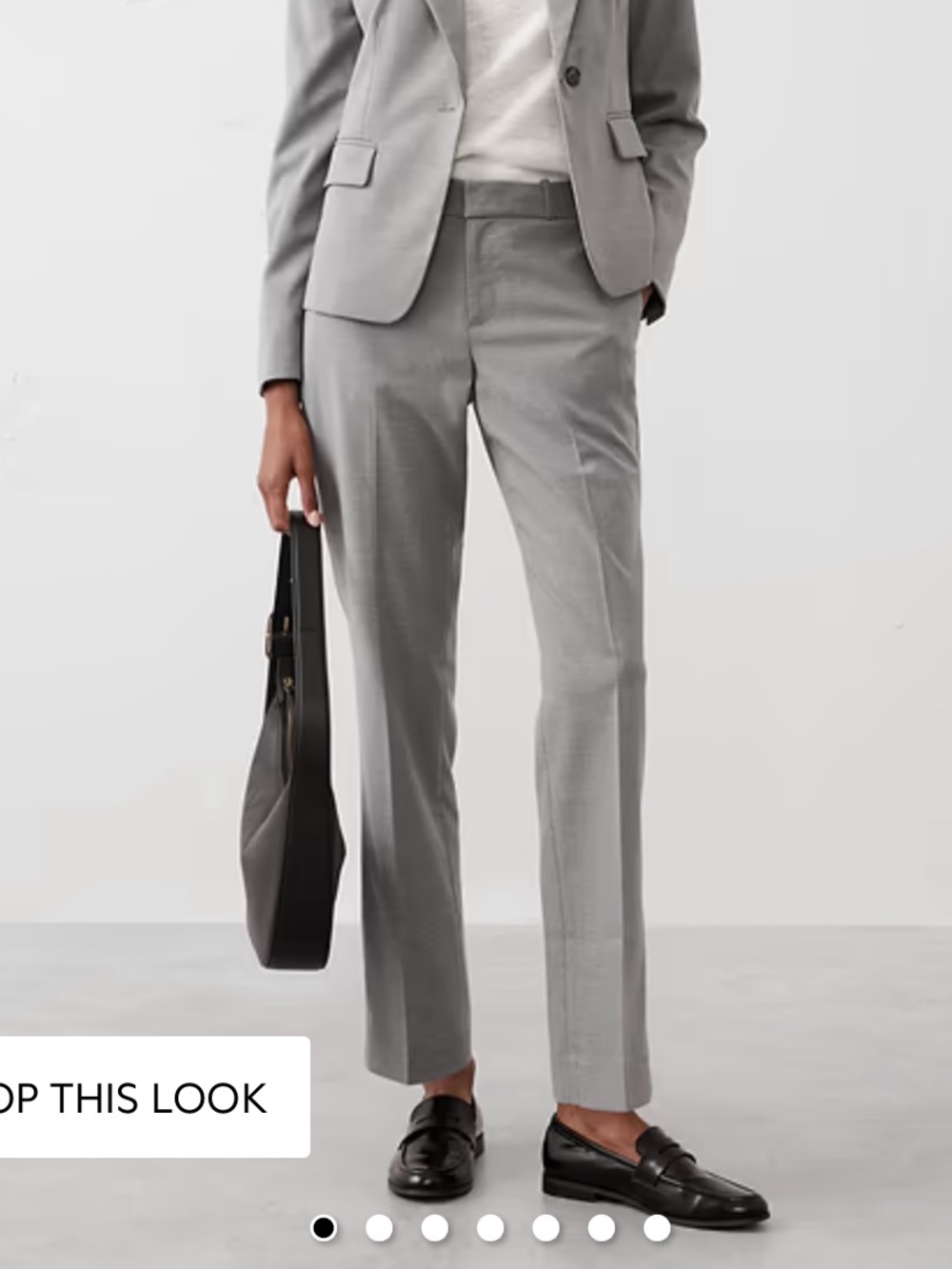 Banana Republic Factory Light Gray Straight-Leg Trousers